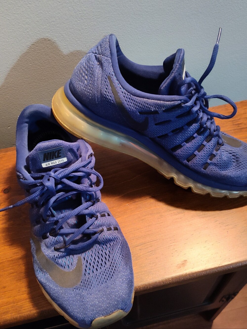 Nike Men’s Blue Athletic Air Max Running Shoes 2016